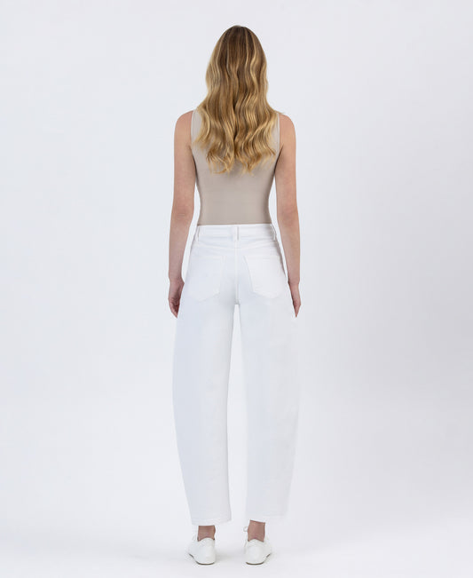 Back product images of Optic White - Super High Rise Panel Barrel Jeans