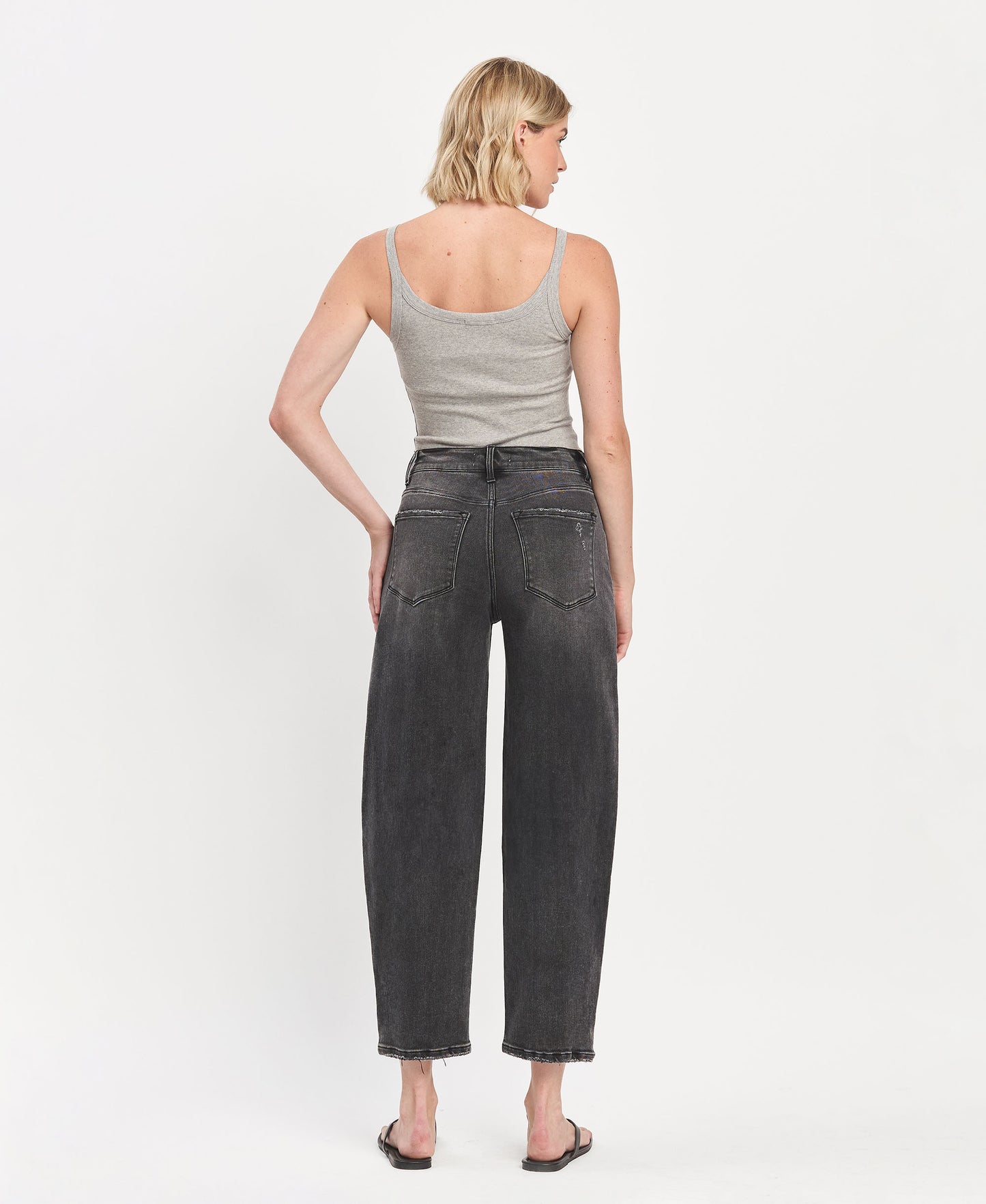 Back product images of Portugal - Super High Rise Panel Detail Barrel Jeans