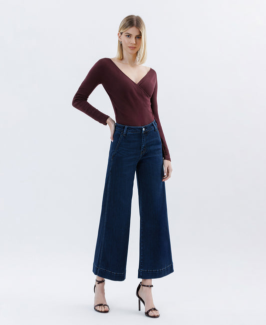 Front product images of Unassuming - High Rise Ankle Wide Leg Jeans