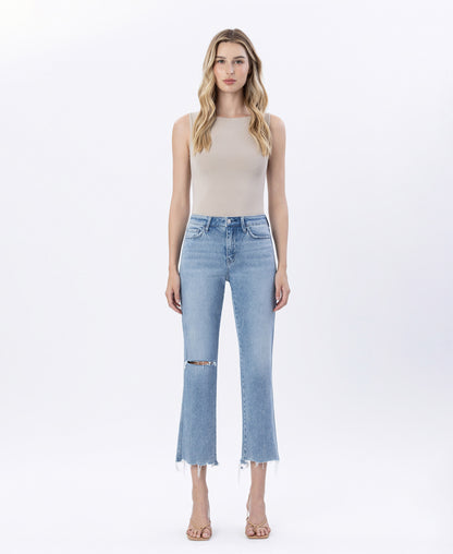Front product images of Oilivers Twist - High Rise Distressed Crop Straight Jeans