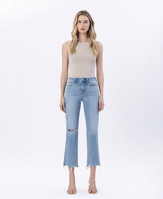 Front product images of Oilivers Twist - High Rise Distressed Crop Straight Jeans