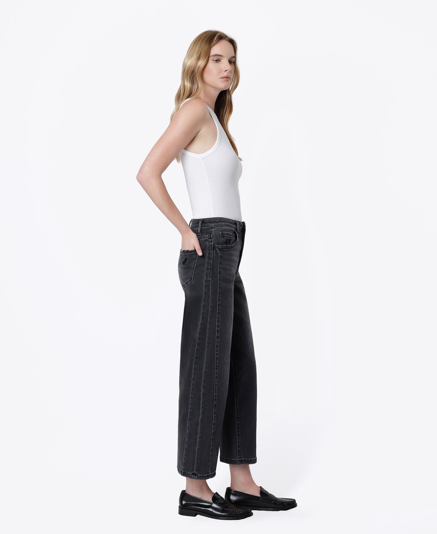 Right side product images of Pontoon - Super High Rise Mild Barrel Leg Jeans
