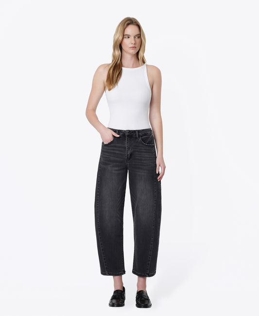 Front product images of Pontoon - Super High Rise Mild Barrel Leg Jeans