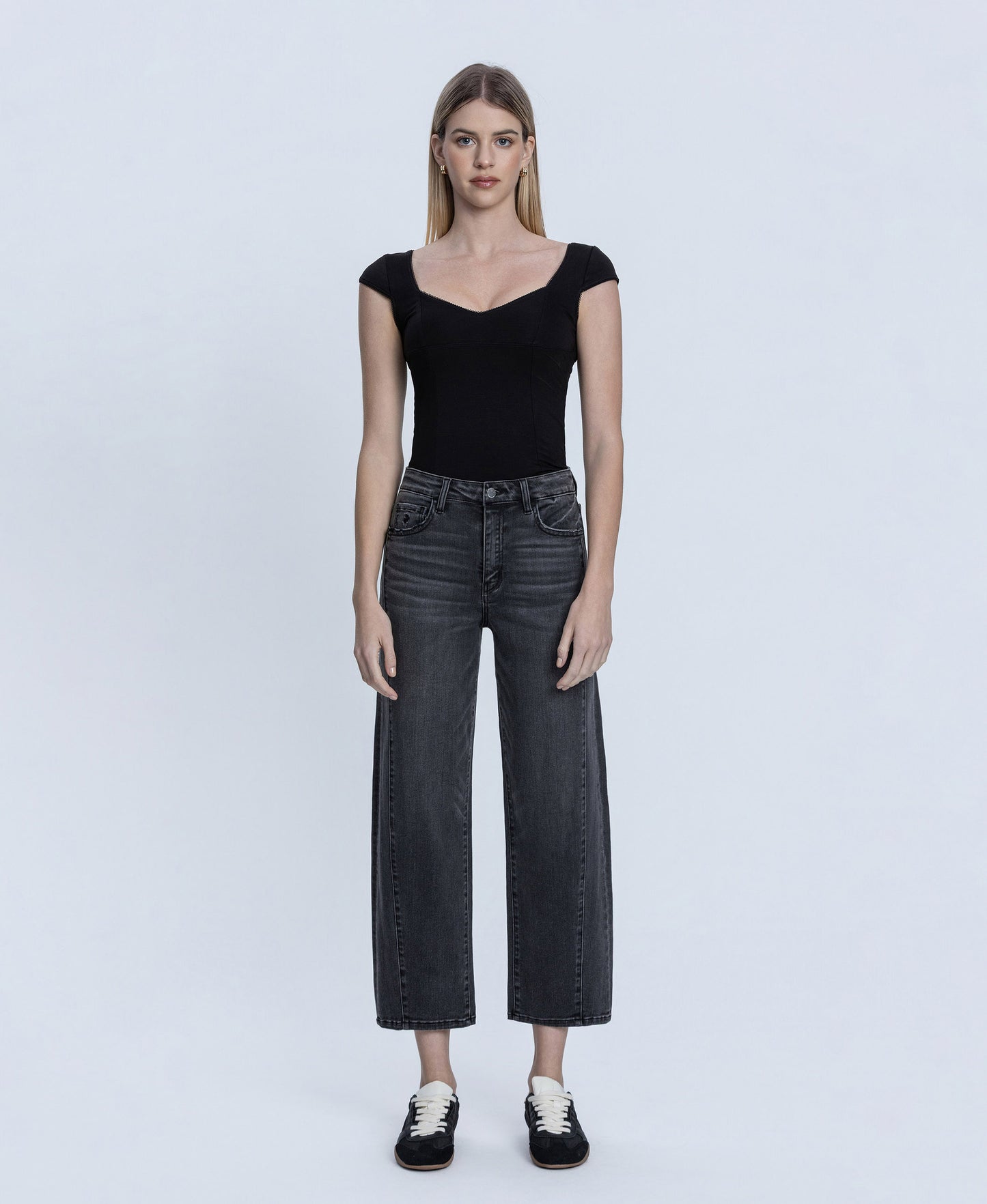 Front product images of Pontoon - Super High Rise Mild Barrel Leg Jeans