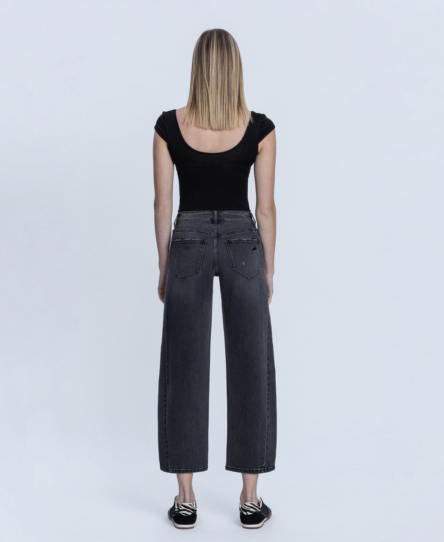 Back product images of Pontoon - Super High Rise Mild Barrel Leg Jeans