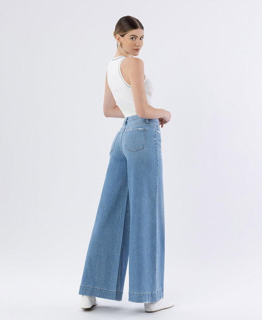 Back product images of Battleground - High Rise Extreme Wide Leg Jeans
