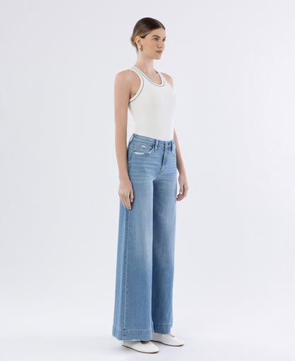 Right 45 degrees product image of Battleground - High Rise Extreme Wide Leg Jeans