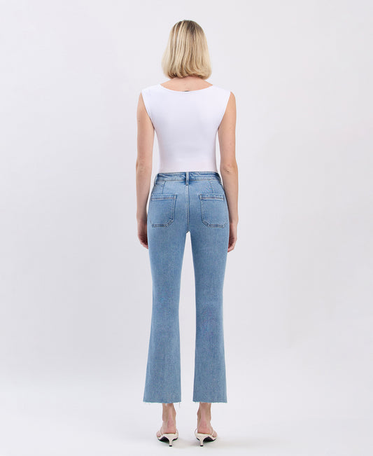 Back product images of  Resound - High Rise Patch Pocket Crop Flare Jeans