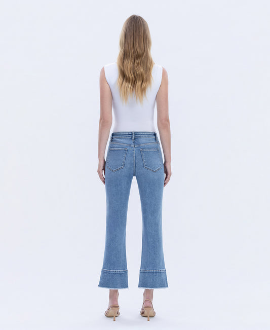 Back product images of Urbane - High Rise Trouser Slit Hem Kick Flare Jeans