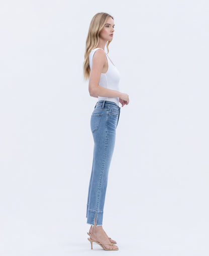 Right side product images of Urbane - High Rise Trouser Slit Hem Kick Flare Jeans