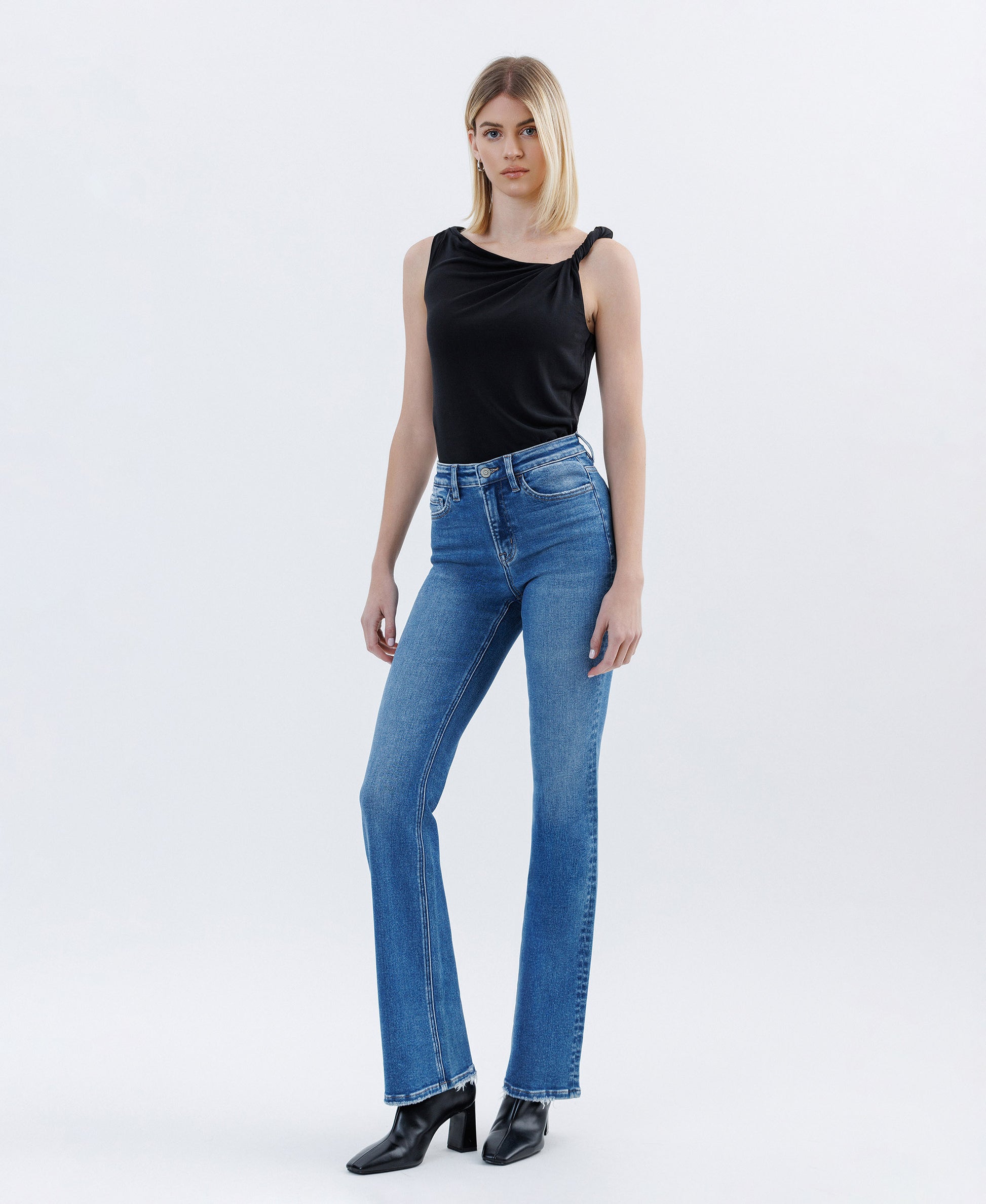 Left 45 degrees product image of Regulator - High Rise Full Length Bootcut Jeans