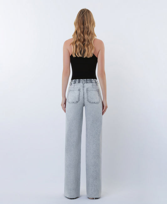 Back product images of Innovation- High Rise Utility Pocket Drawstring Wide Leg Jeans