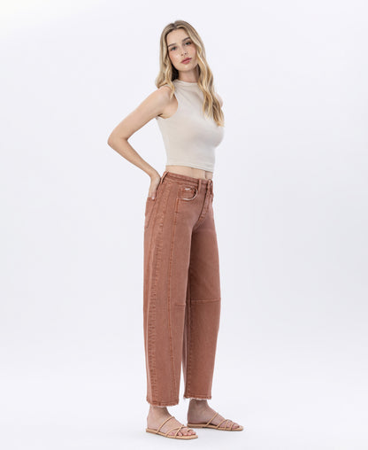 Right 45 degrees product image of Copper - High Rise Twist Barrel Jeans