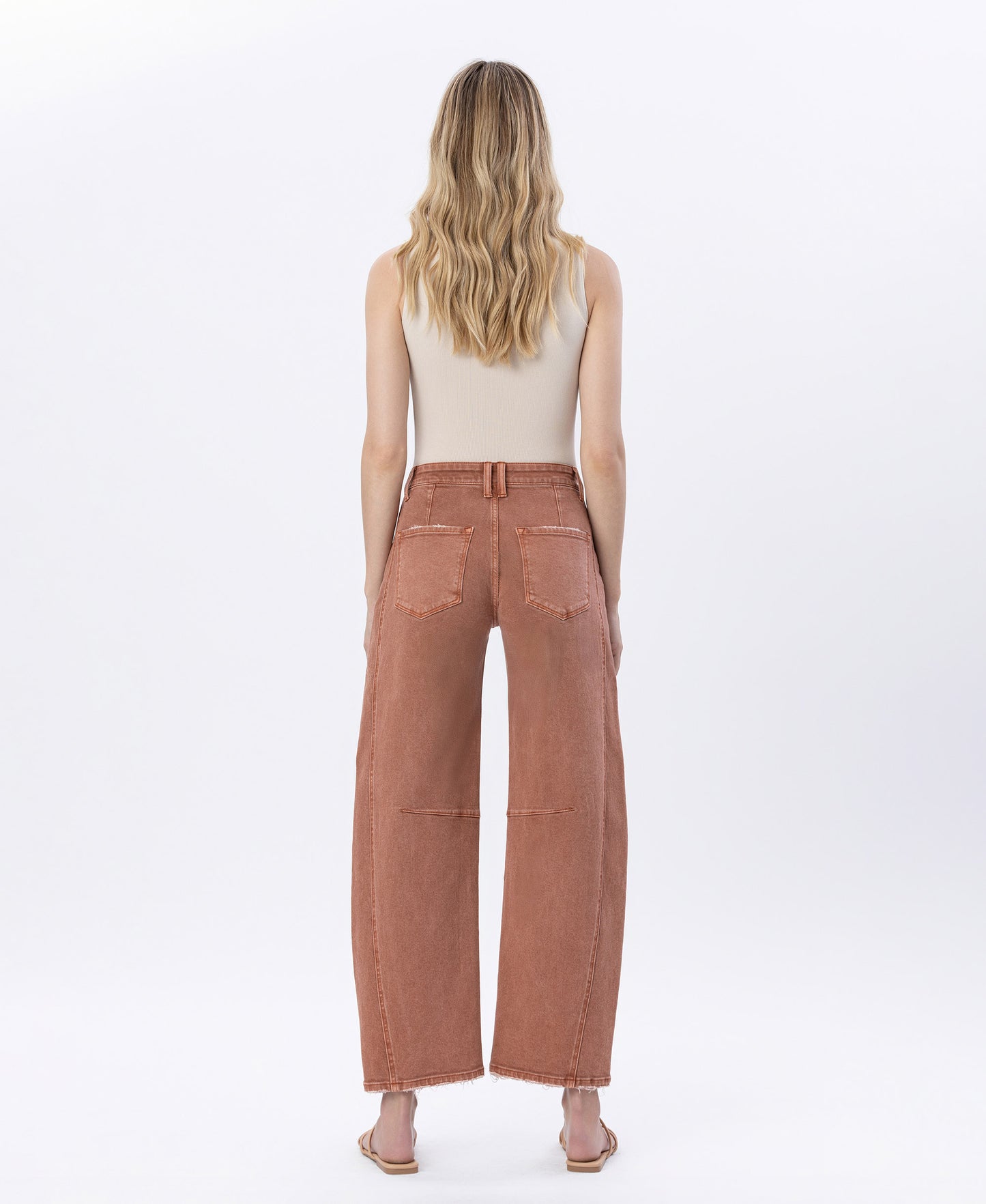 Back product images of Copper - High Rise Twist Barrel Jeans