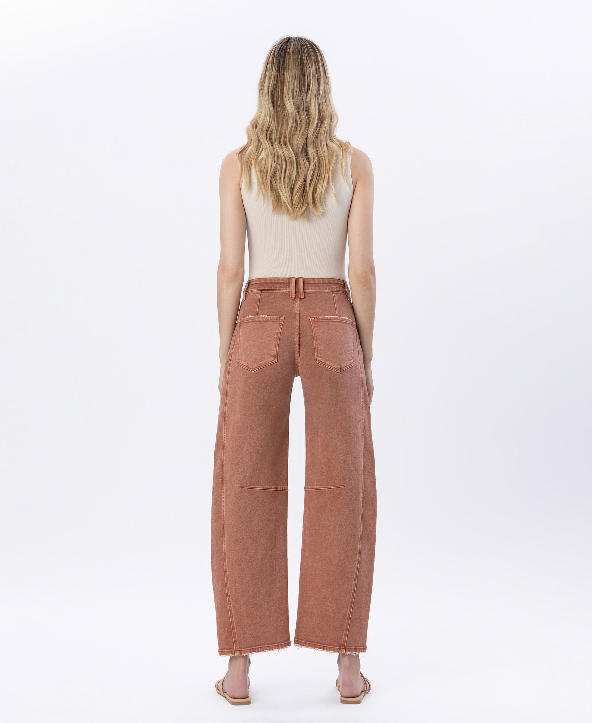 Back product images of Copper - High Rise Twist Barrel Jeans