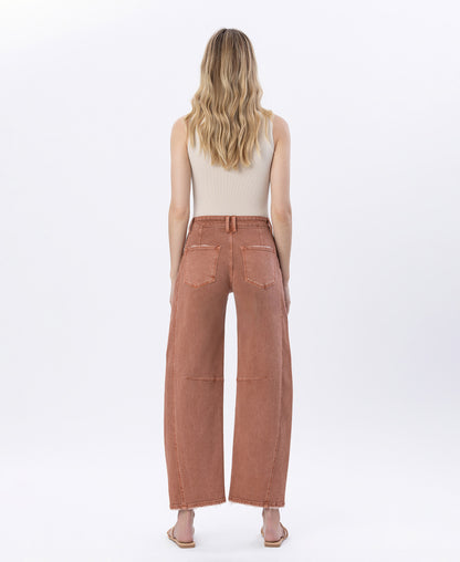 Back product images of Copper - High Rise Twist Barrel Jeans