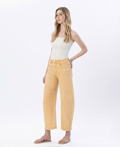 Left 45 degrees product image of Wheat - Super High Rise Horseshoe Jeans