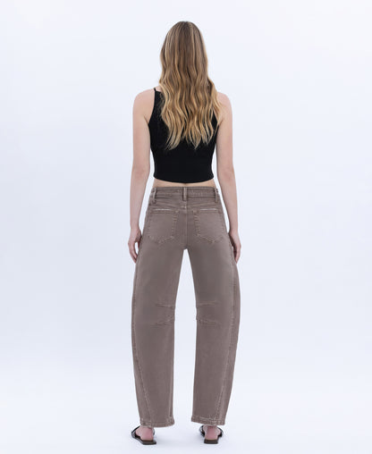 Back product images of Stone - High Rise Crop Barrel Jeans