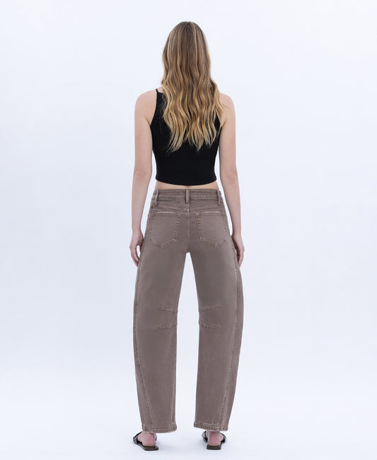 Back product images of Stone - High Rise Crop Barrel Jeans