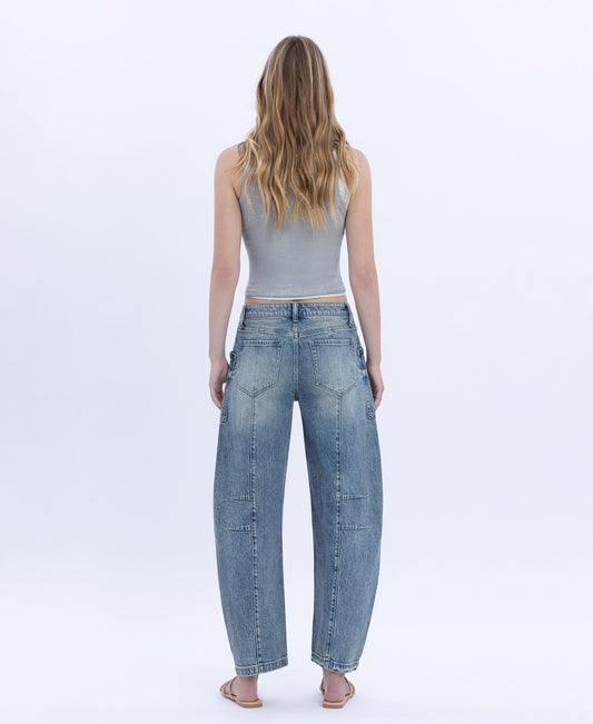 Back product images of Serene Lustre - High Rise Crop Dart Barrel Jeans