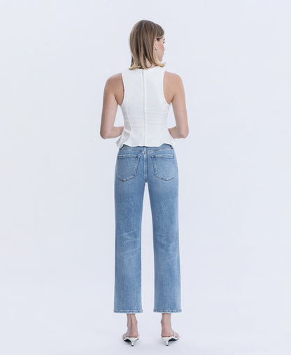 Back product images of Blissful Symphony - High Rise Ankle Straight Jeans