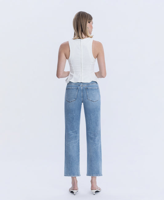 Back product images of Blissful Symphony - High Rise Ankle Straight Jeans