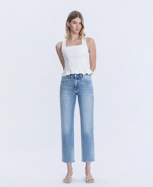 Front product images of Blissful Symphony - High Rise Ankle Straight Jeans