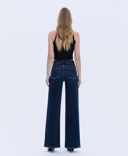 Back product images of Harmonious Light - High Rise Full Length Wide Leg Jeans
