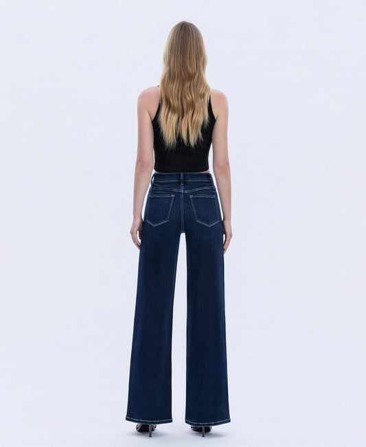 Back product images of Harmonious Light - High Rise Full Length Wide Leg Jeans