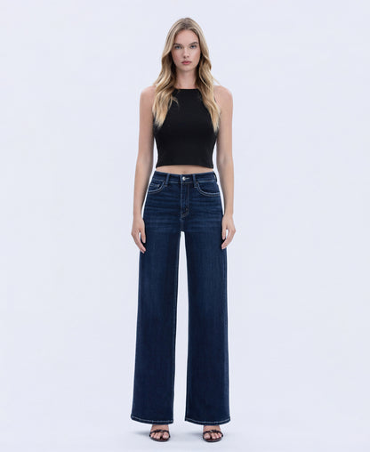Front product images of Harmonious Light - High Rise Full Length Wide Leg Jeans
