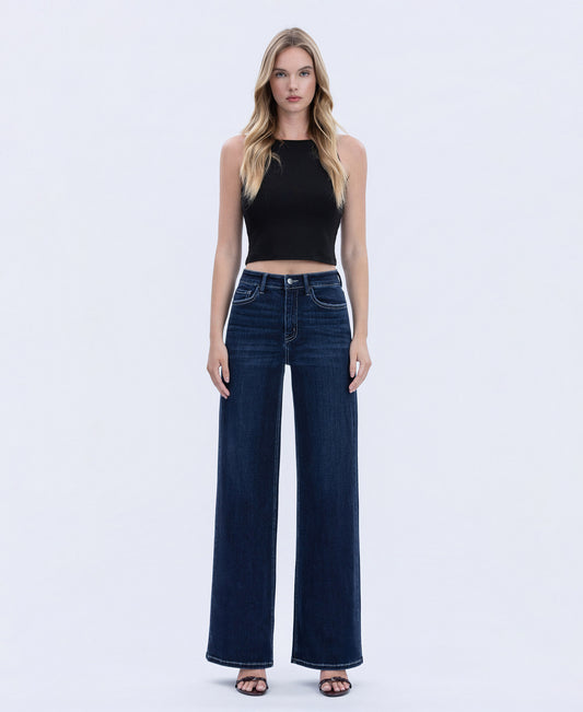 Front product images of Harmonious Light - High Rise Full Length Wide Leg Jeans