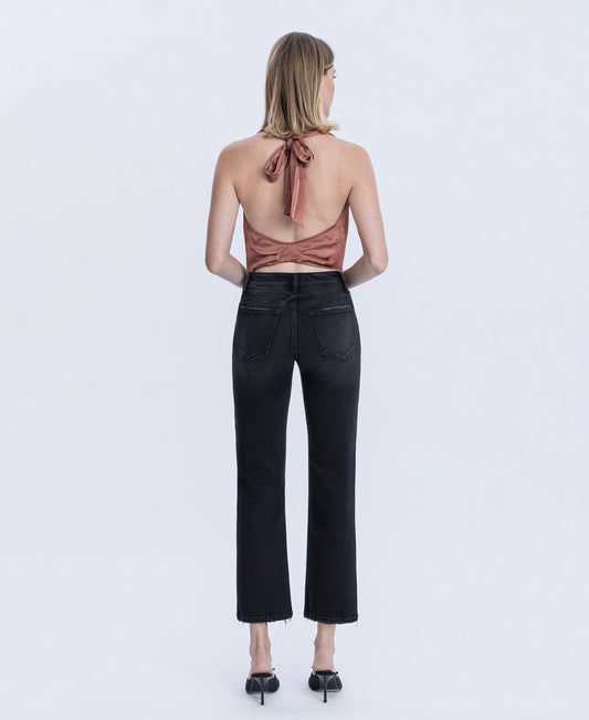 Back product images of Verdant Gleam - Mid Rise Ankle Straight Jeans