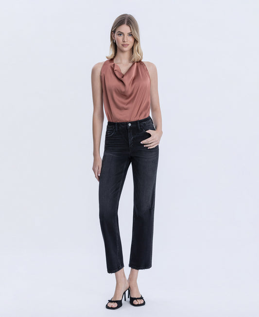 Front product images of Verdant Gleam - Mid Rise Ankle Straight Jeans