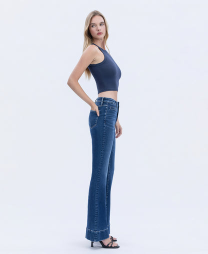Right side product images of Luminous Promise High Rise Welt Pocket Trouser Hem Flare Jeans