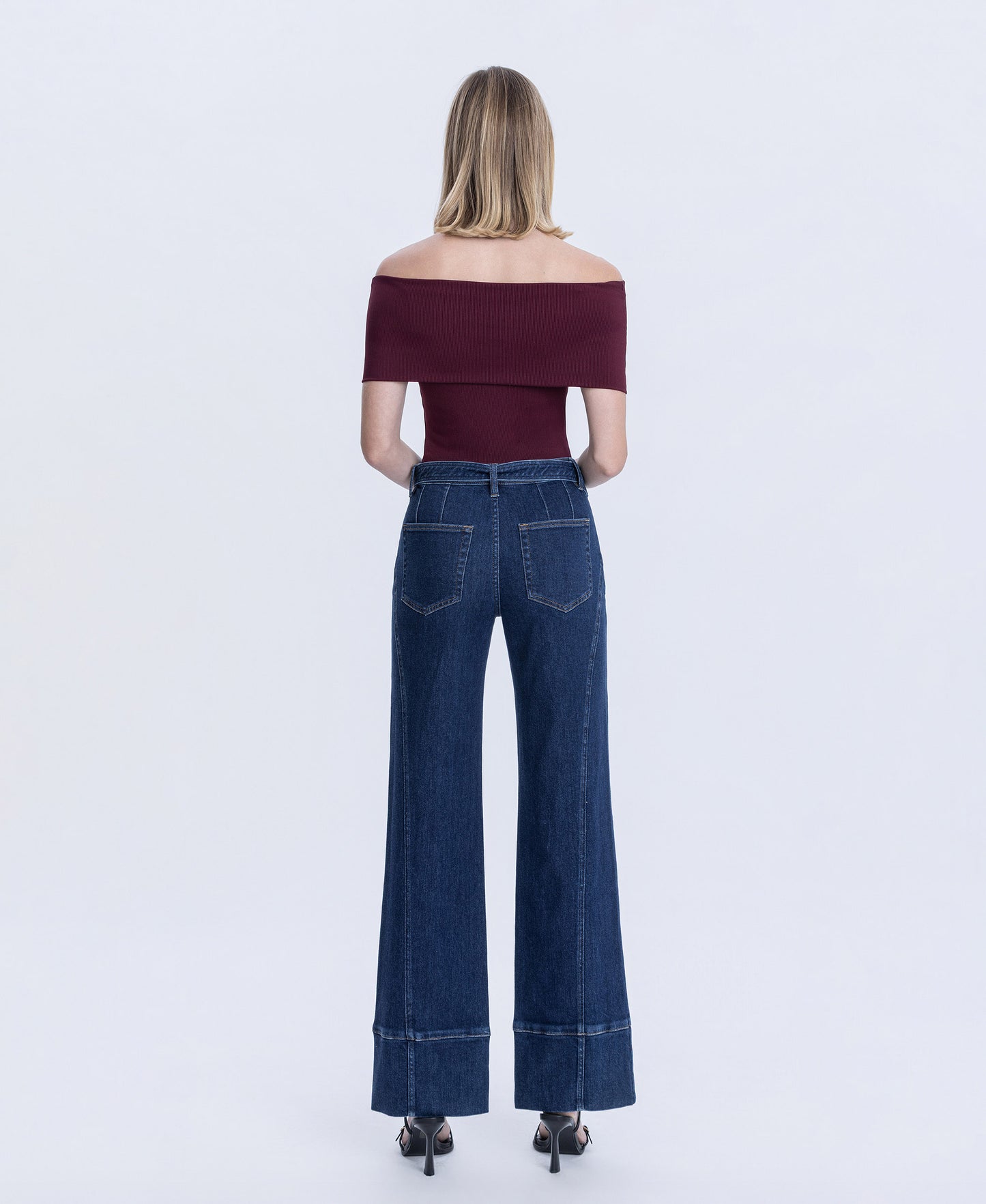 Back product images of Jubilant - Super High Rise Belt Strap Vintage Flare Jeans
