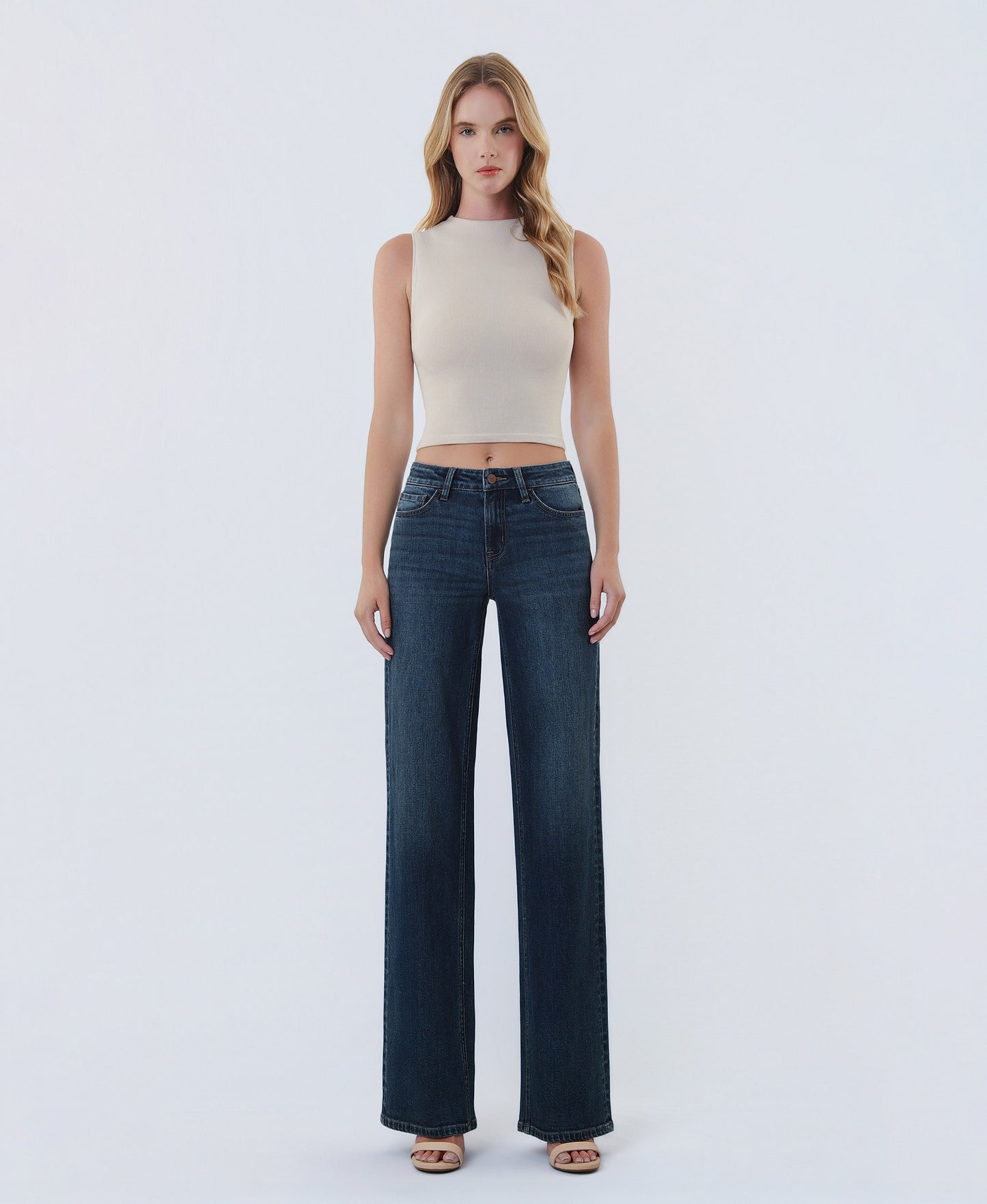Front product images of Spellbound - Mid Rise Full Length Wide Leg Jeans