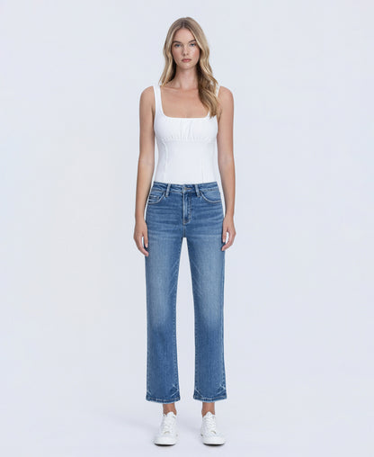 Front product images of Intertwined - High Rise Crop Straight Jeans