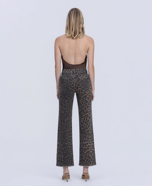 Back product images of Leopard - High Rise Slim Wide Leg Jeans