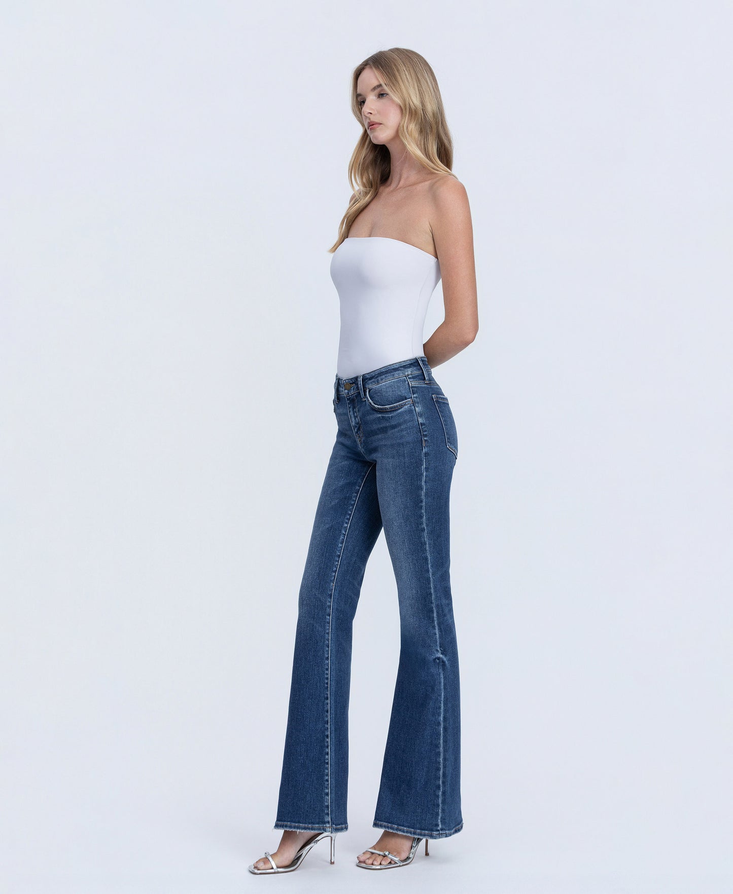 Left 45 degrees product image of Endless - Low Rise Full Length Easy Flare Jeans
