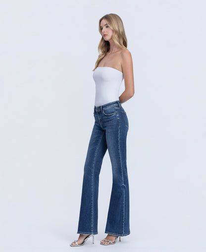 Left 45 degrees product image of Endless - Low Rise Full Length Easy Flare Jeans