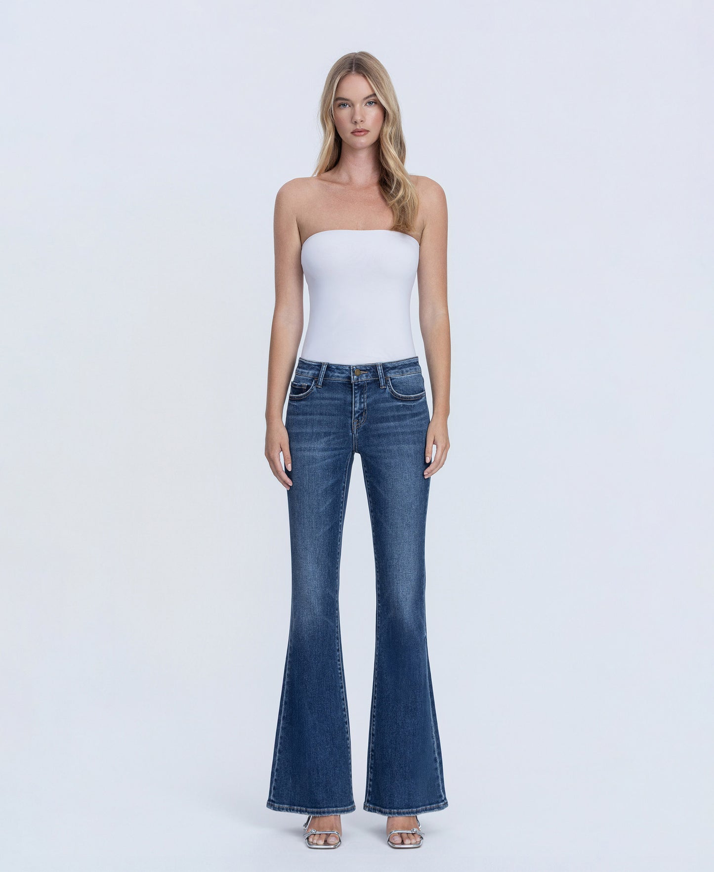 Front product images of Endless - Low Rise Full Length Easy Flare Jeans