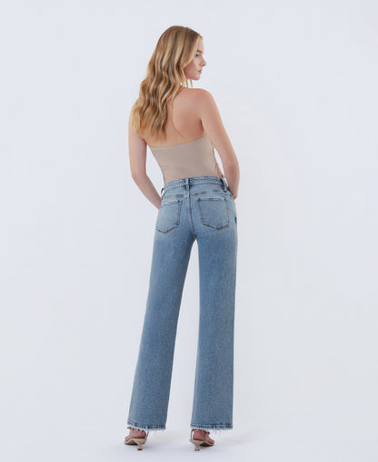 Back product images of Blue Luster - Mid Rise Slim Wide Leg Jeans
