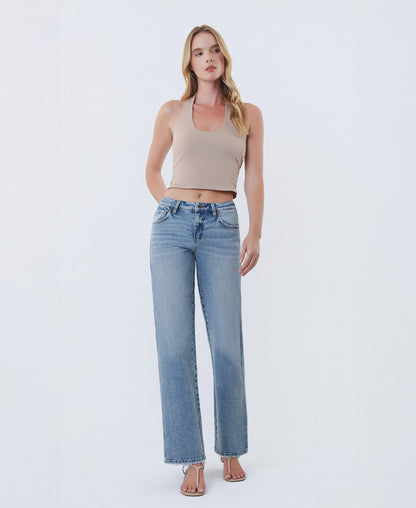 Front product images of Blue Luster - Mid Rise Slim Wide Leg Jeans 