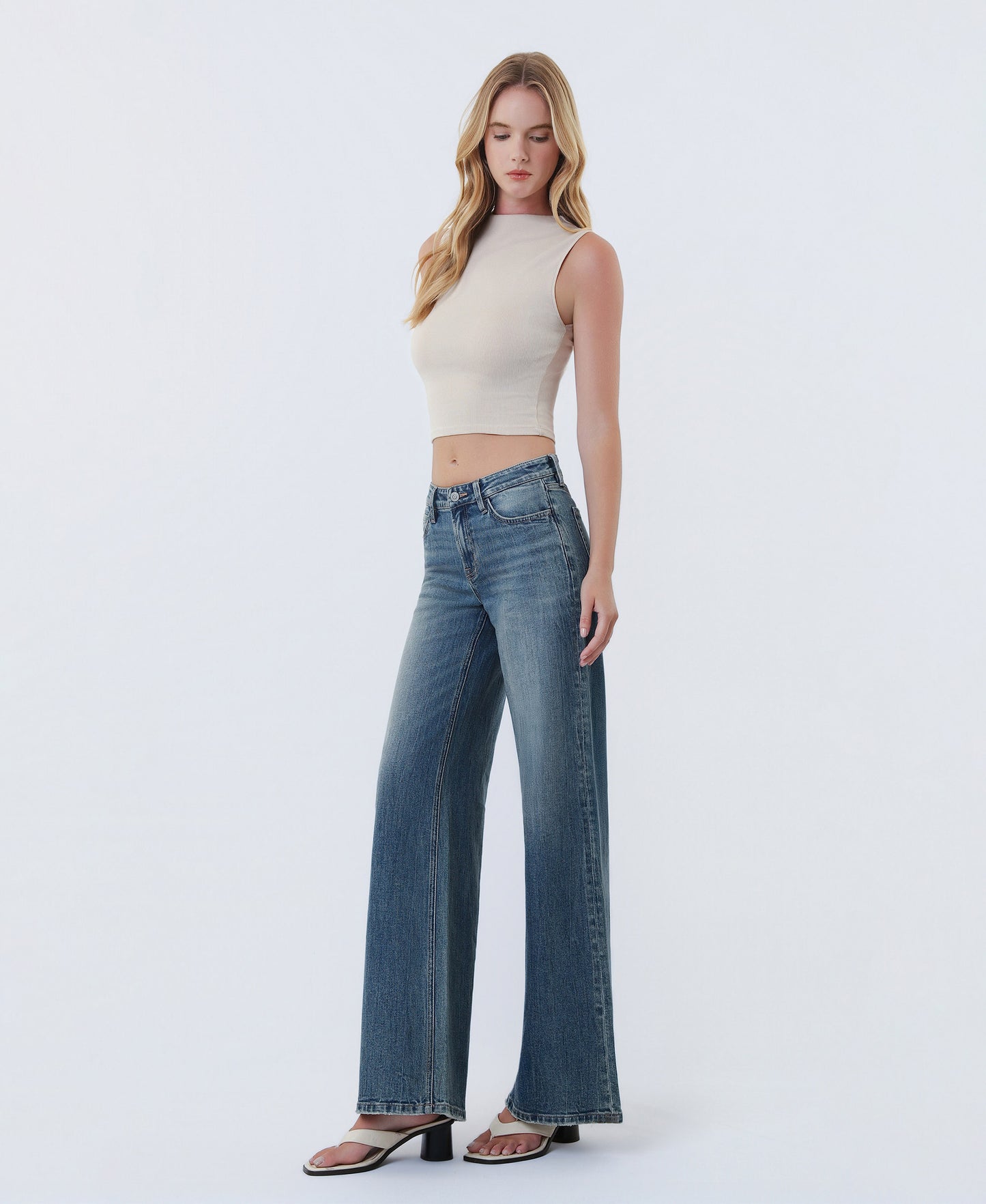 Spiritual - Mid Rise Wide Leg JeansLeft 45 degrees product image of 