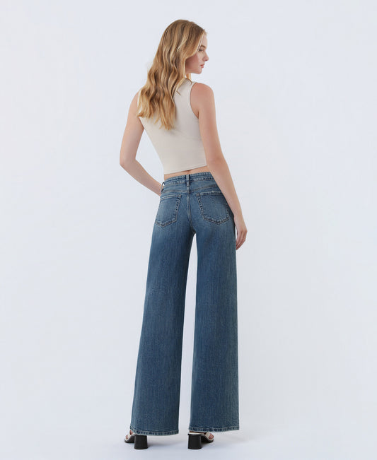 Back product images of Spiritual - Mid Rise Wide Leg Jeans