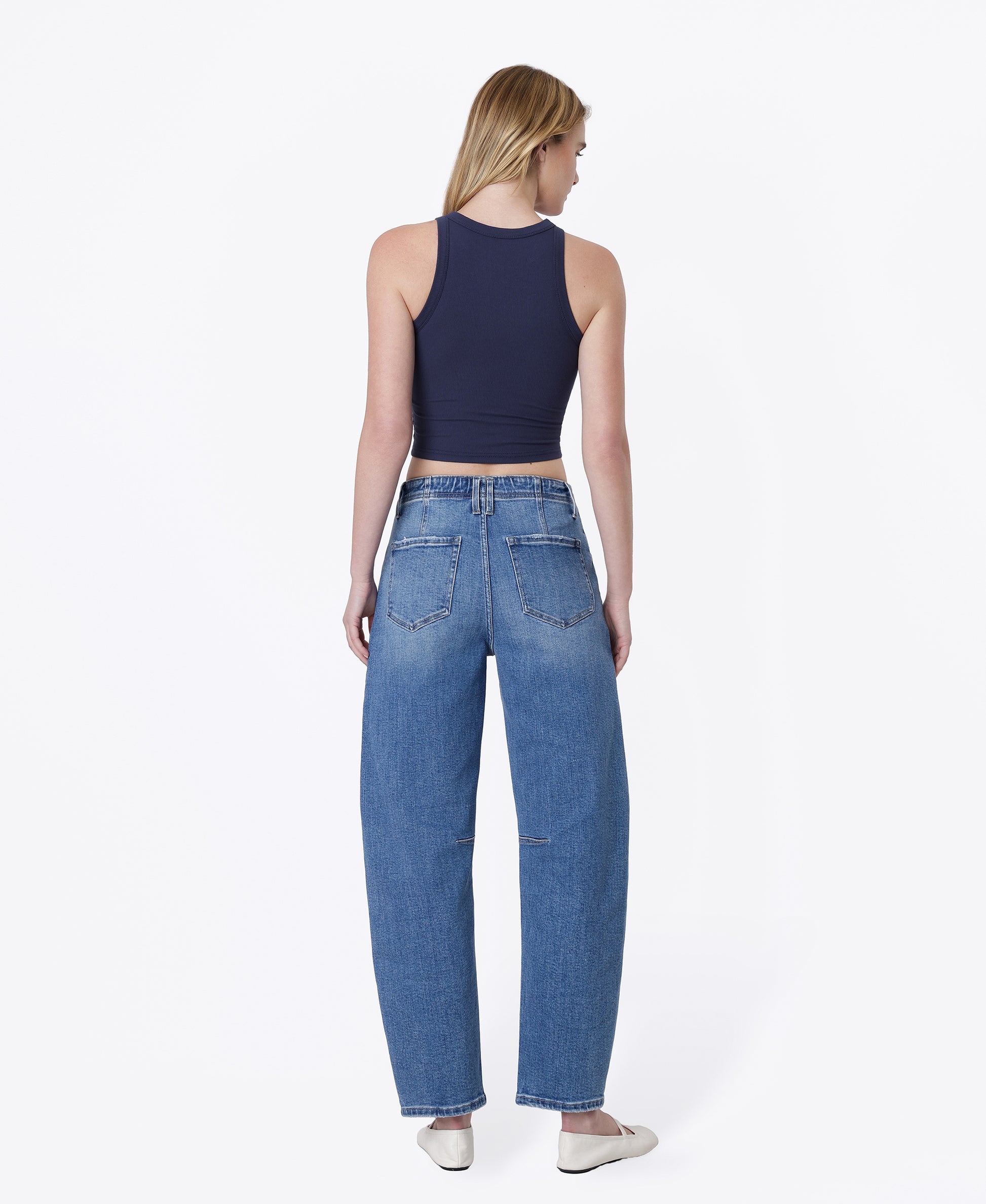 Back product images of Stirring - Super High Rise Ankle Barrel Jeans