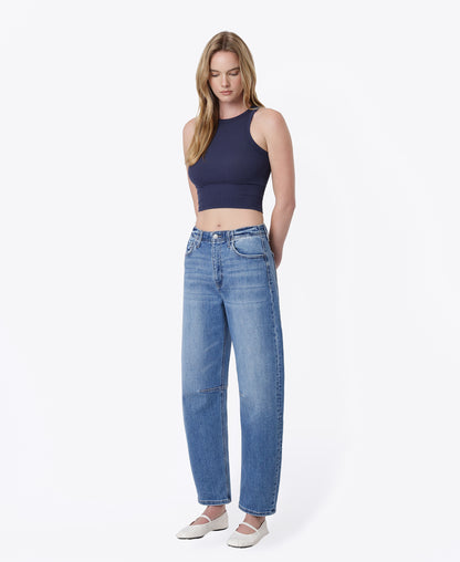 Left 45 degrees product image of Stirring - Super High Rise Ankle Barrel Jeans
