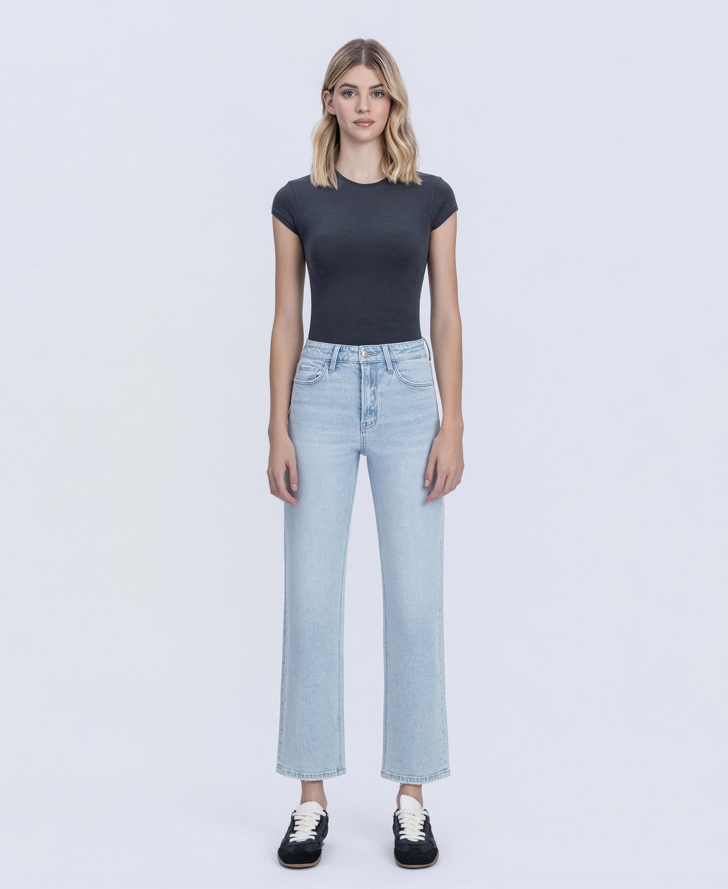 Front product images of Heartache - Super High Rise Tapered Leg Jeans