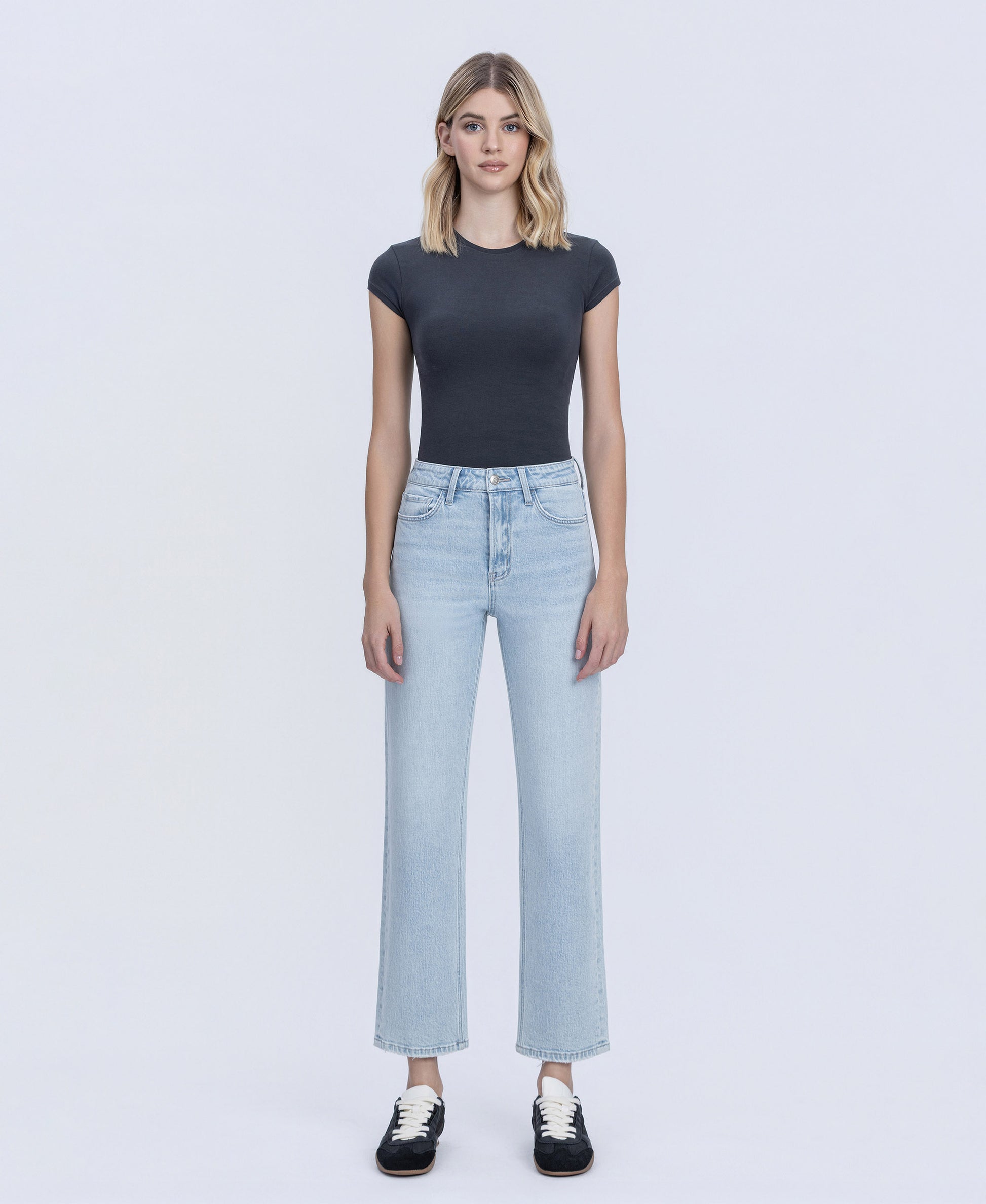 Front product images of Heartache - Super High Rise Tapered Leg Jeans