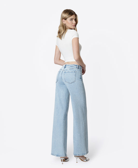 Back product images of Psychedelic - Mid Rise Full Length Wide Leg Jeans